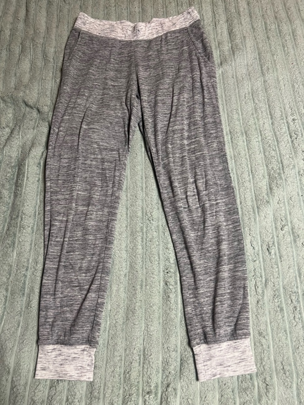 Gray Heather Jogger Pants with Light Gray Cuffs
